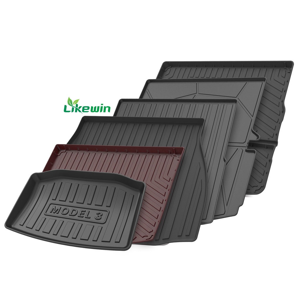 All weather 3D TPE car trunk floor mats carpets boot tray For Toyota