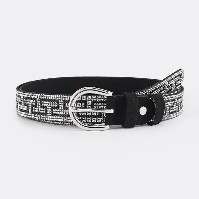 01D New Women Belt Diamond Studded Belt Fashion Versatile Women s Belts