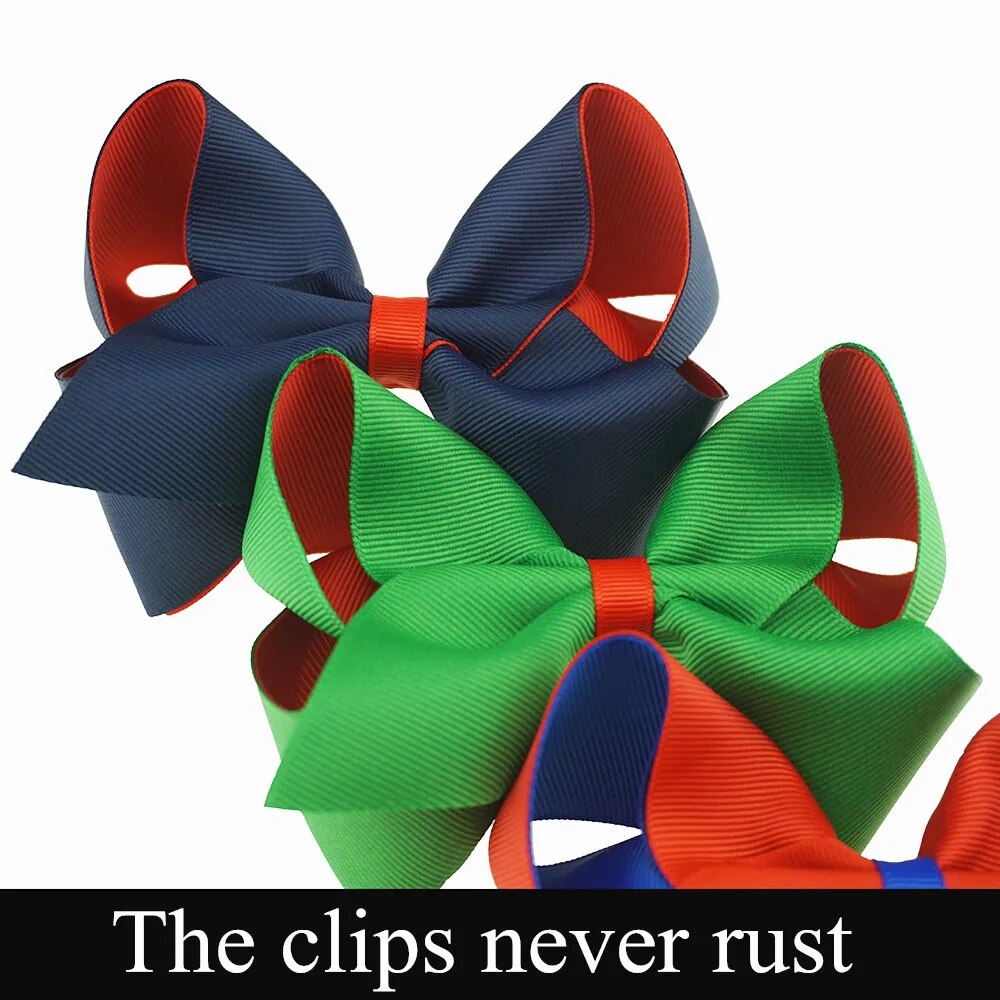 67G Your Bows 5Inches Girls Solid Hair Bows 100% Ribbon Bows Hairpins ...