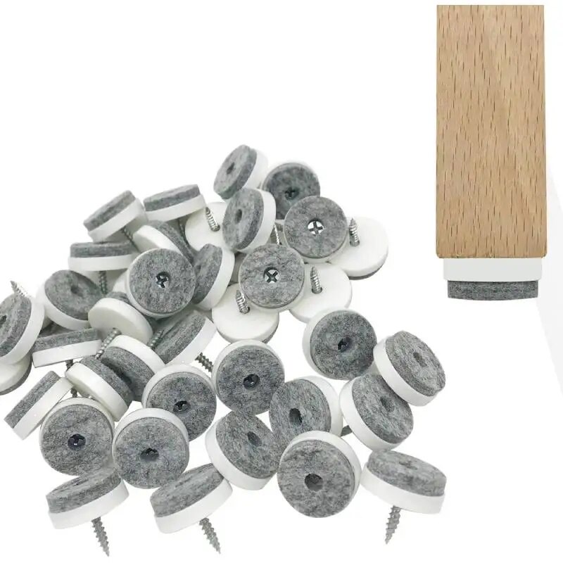 64g 20pcs Furniture Glide Screw in Chair Glides Pad with Thick Felt