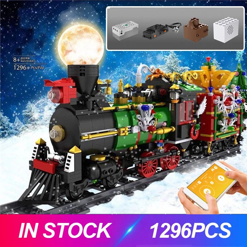 33B Mould King 12012 Remote Control Train The Christmas Train Model ...