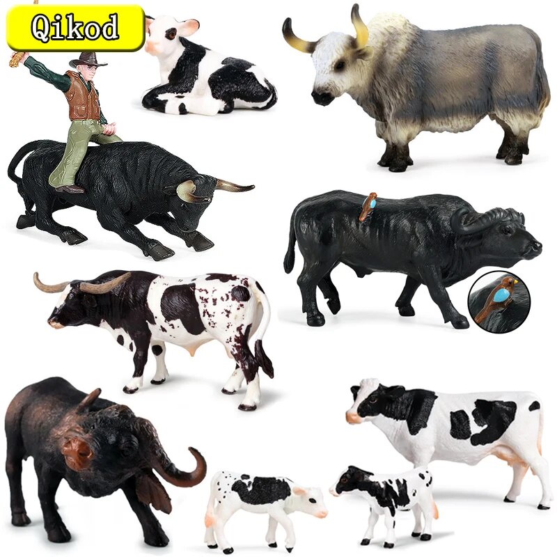 04u High Quality bull Simulation Farm animal Bison herd Cattle Matador ...