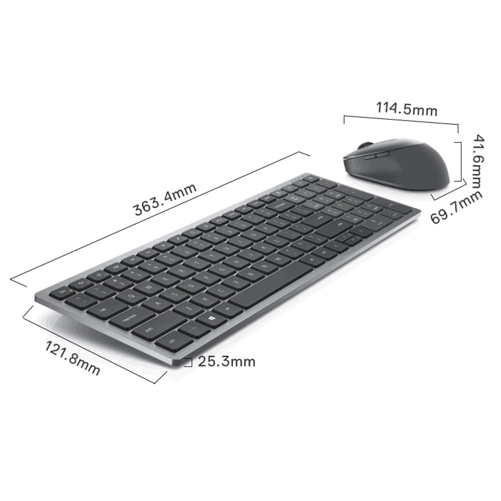 Dell KM7120W MultiDevice Wireless Keyboard and Mouse Combo RF Wireless