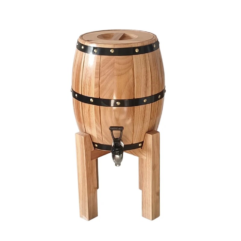 92L 3L Oak Barrel Wooden Growler Dama Juana Beer Dispenser Stainless ...