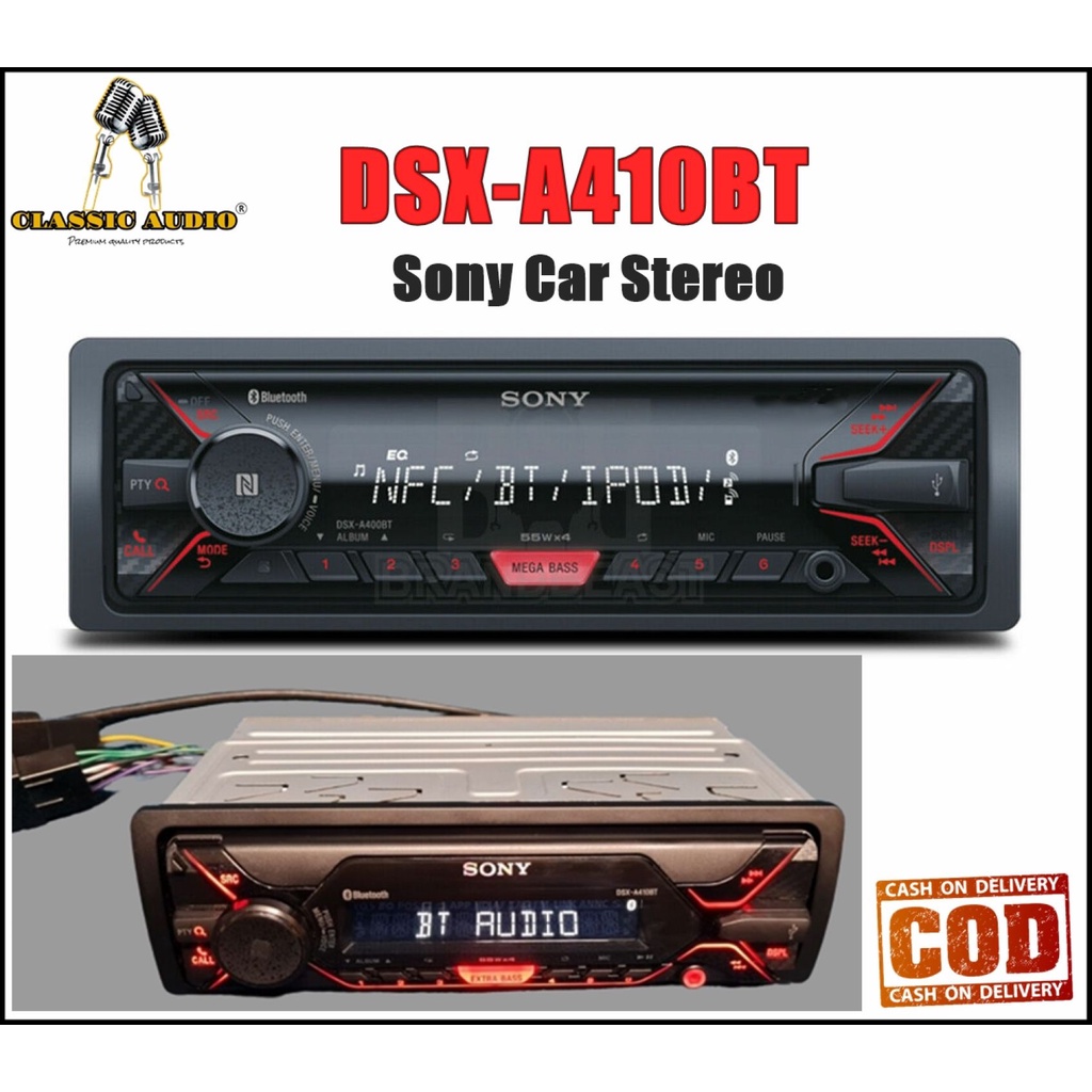 Dual Bluetooth Single-Din Car Stereo & CD Player, DSX-A410BT