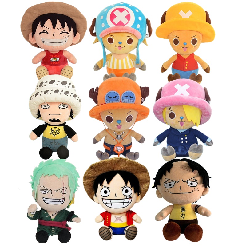 16t 25cm Original One Piece Plush Stuffed Toys Luffy Zoro Chopper Ace