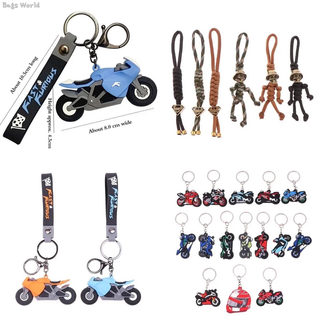 60c Skull Skeleton Keyring Funny Scary Novelty Keychain Rope Buddy