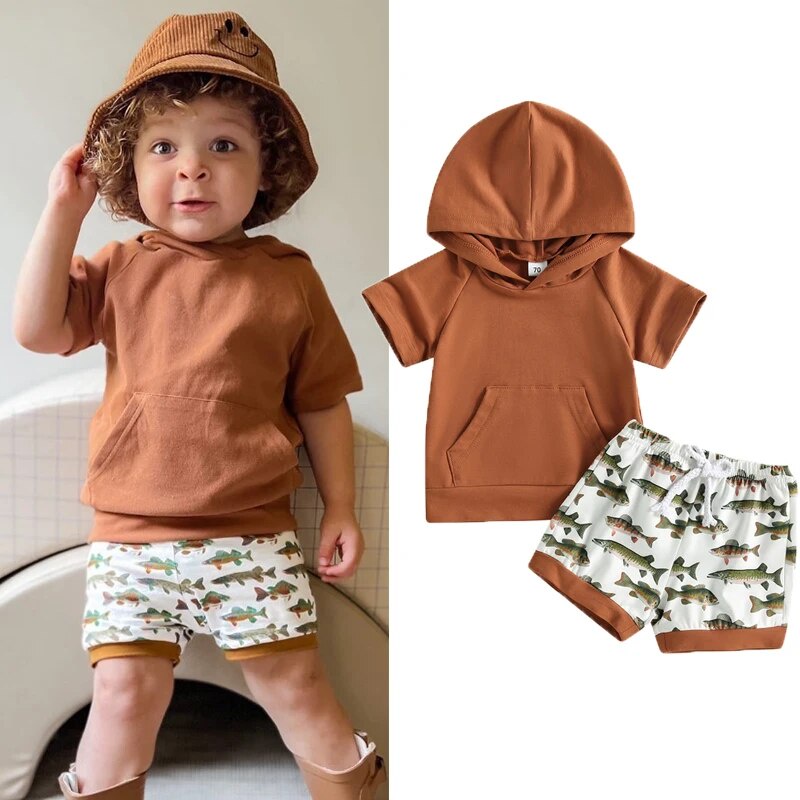 80E FOCUSNORM 024M Infant Baby Boys Summer Clothes Sets Short Sleeve