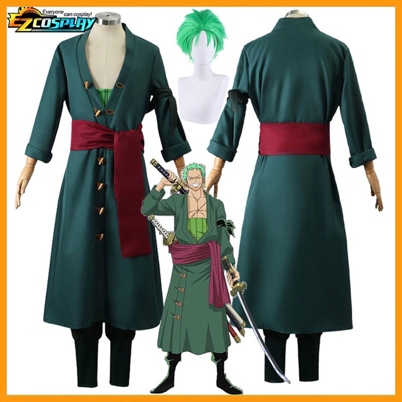 Roronoa Zoro 2nd Cosplay Costume Outfits One Piece Kimono Robe ...