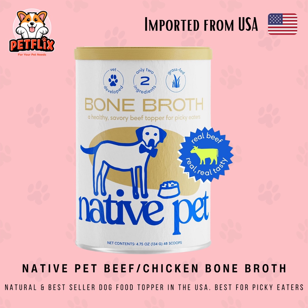 Native Pet Bone Broth for Dogs Dog Bone Broth Dog Food Topper for Picky