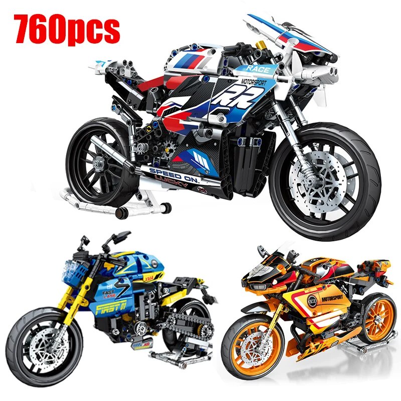 432 2022 City technical MOC SuperCar Building Blocks Racing Motorcycle ...