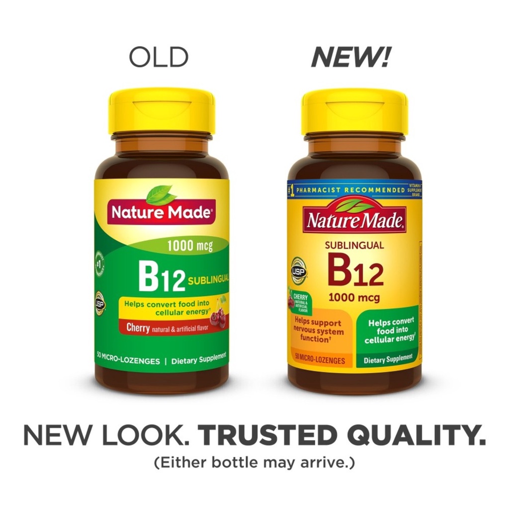 Nature Made Sublingual Vitamin B12 1000 mcg Cherry Flavored Lozenges 50