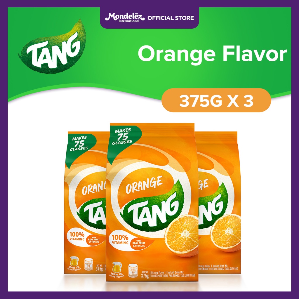 Tang Instant Drink Mix Orange Flavor 375g with 100 Vitamin C and Real ...