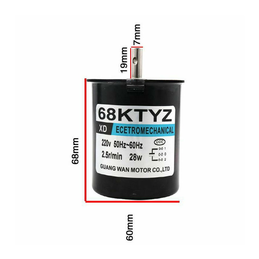 AC Synchronous Motor 68KTYZ 220V Ac Electric Motors CW / CCW | Shopee ...
