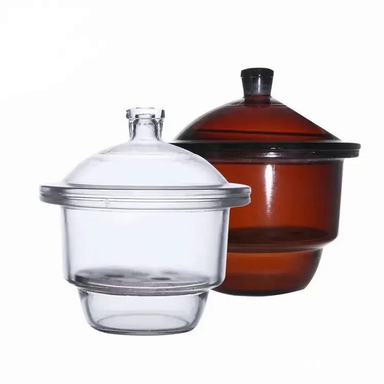 BIOSTELLAR LAB 210mm Brown Glass Desiccator Jar With Porcelain Plate