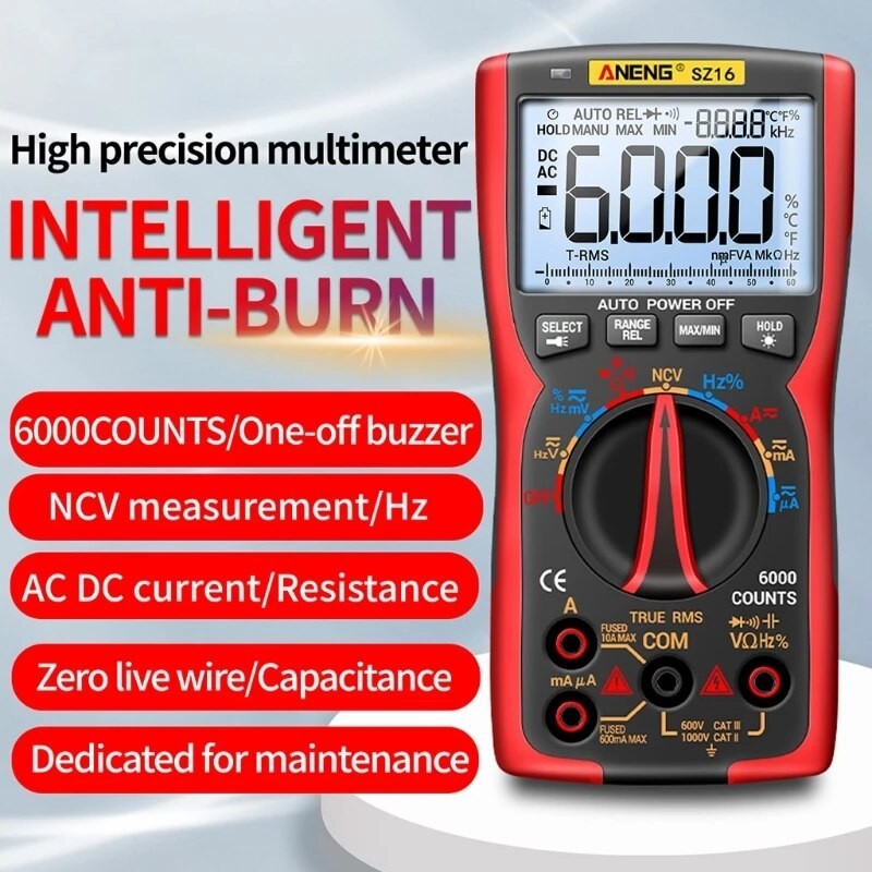 Digital Multimeter with Screen Auto-Ranging Voltmeter Ammeter Ohmmeter ...