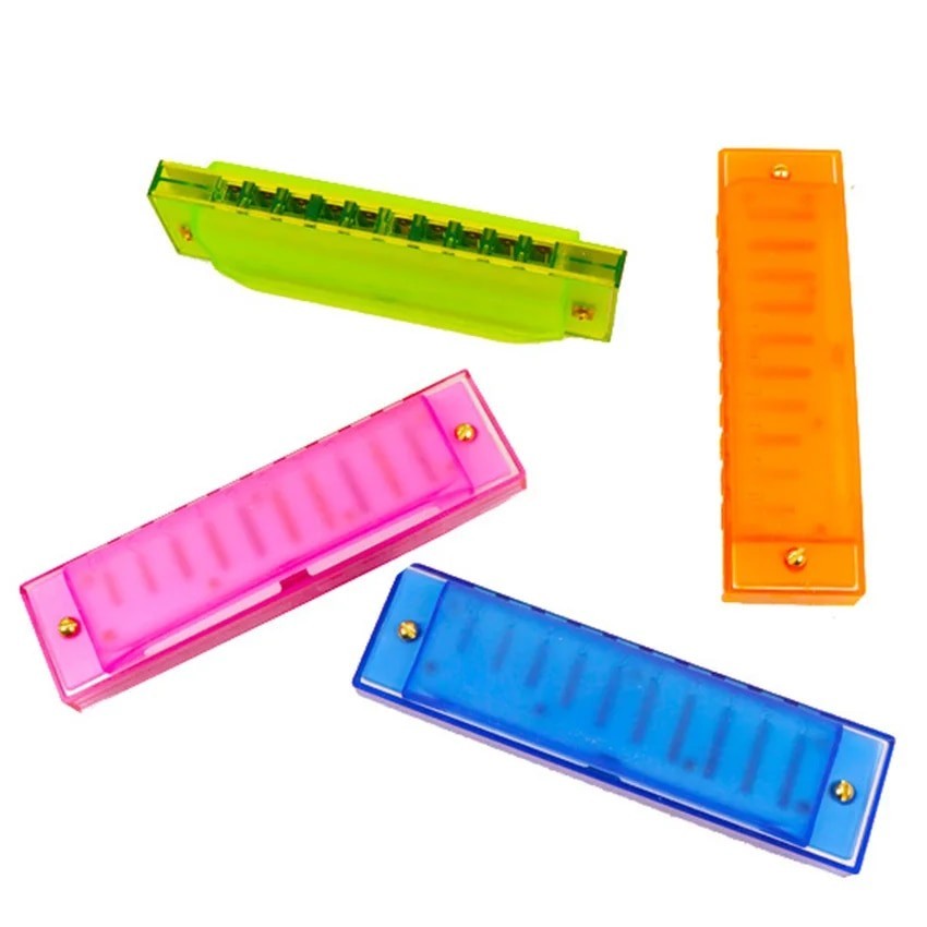 Children Plastic Harmonica 10 Hole Mouth Organ Wind Musical Instrument ...