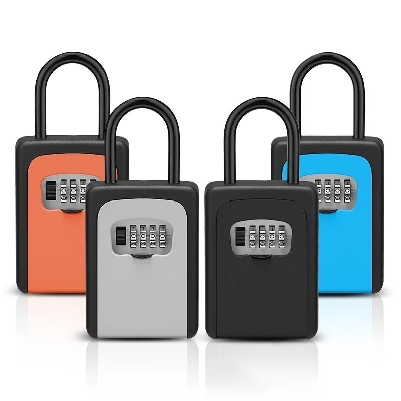 Password Padlock Key Storage Box Smart Outdoor Key Safe Lock Box Key ...