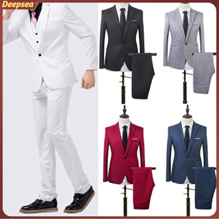 Mens Suit Slim Fit One Button Solid Tuxedo Jacket Business Suits