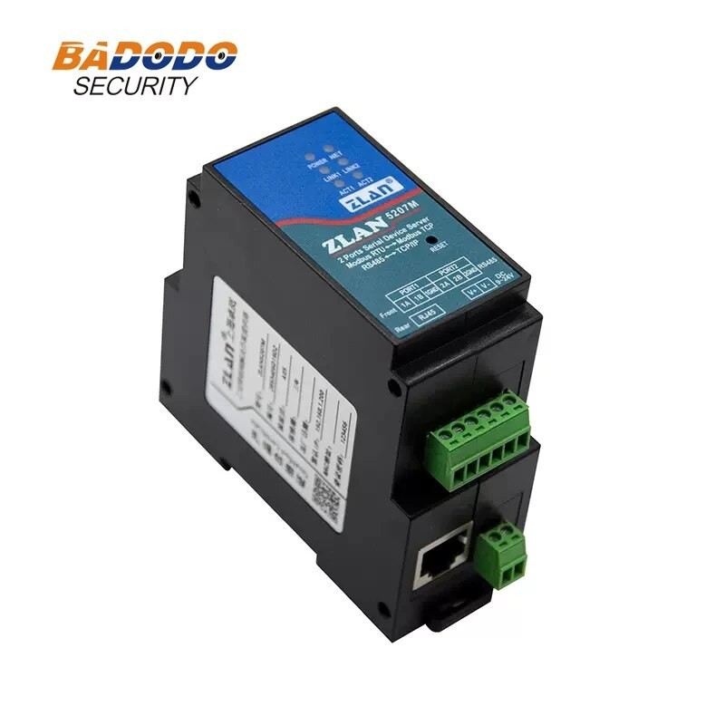 Din Rail 2 Channel Serial Port RS485 To Ethernet Converter Device IOT ...