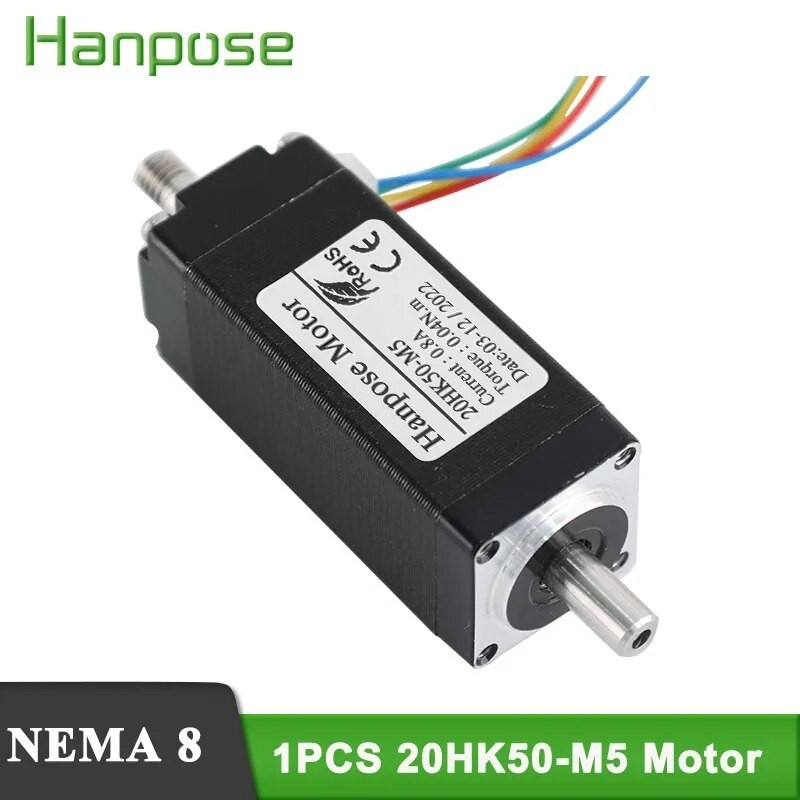 hanpose Nema8 Stepper Motor 20HK50-M5 0.8A 0.04N.M Hollow Shaft Stepper ...