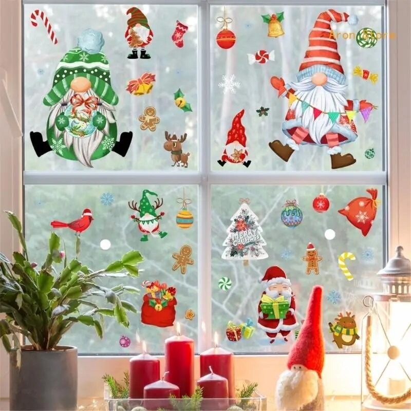 Glass Sticker Waterproof Christmas Window Decoration Door Clings PVC ...