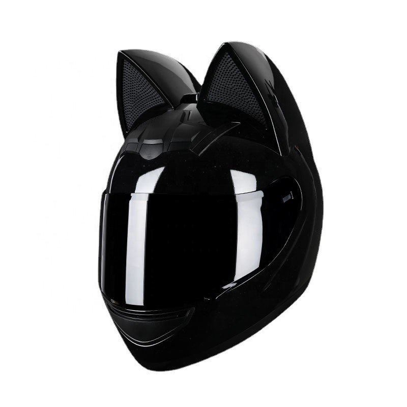 Electric Motorcycle Helmet female cat ears full face helmet summer ...