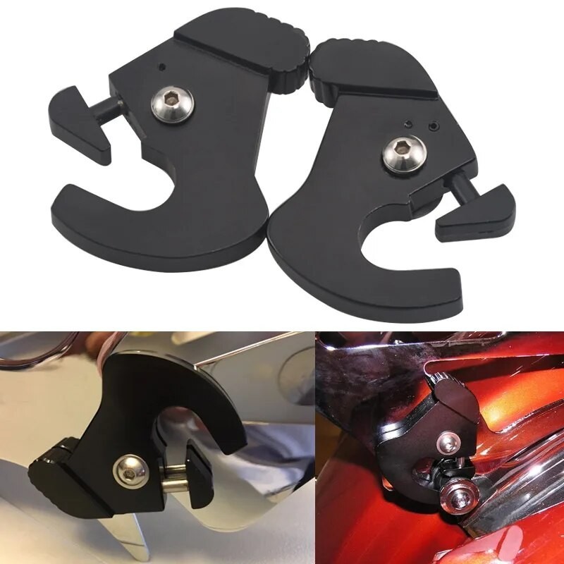 ♨Black Detachable Luggage Rack Latch Clips For Harley Softail Sportster ...