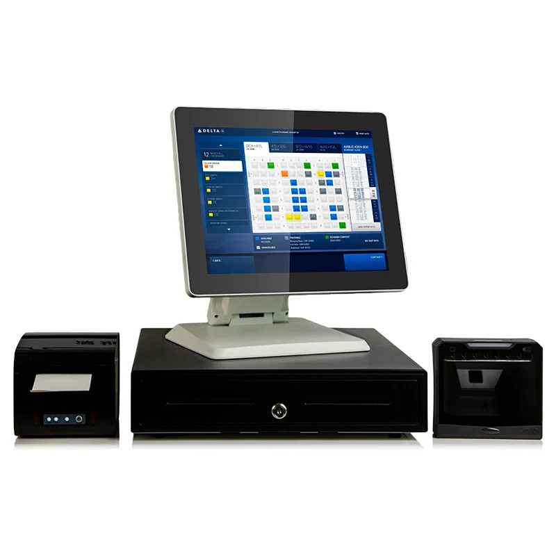 15inch Aluminium POS Machine Single Touch POS Black Cash Register all ...