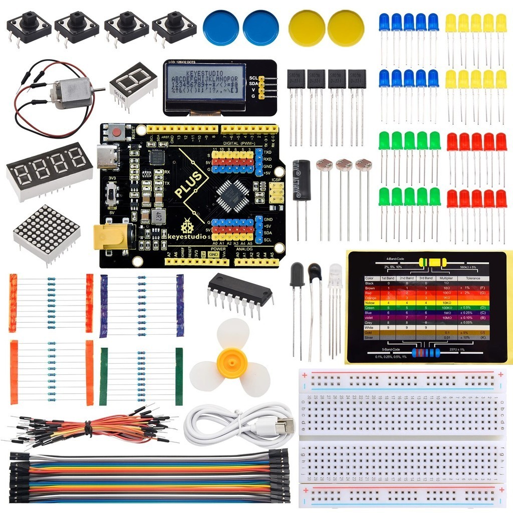 26N Keyestudio PLUS Board Basic Starter Kit For Arduino Stater Kit DIY ...