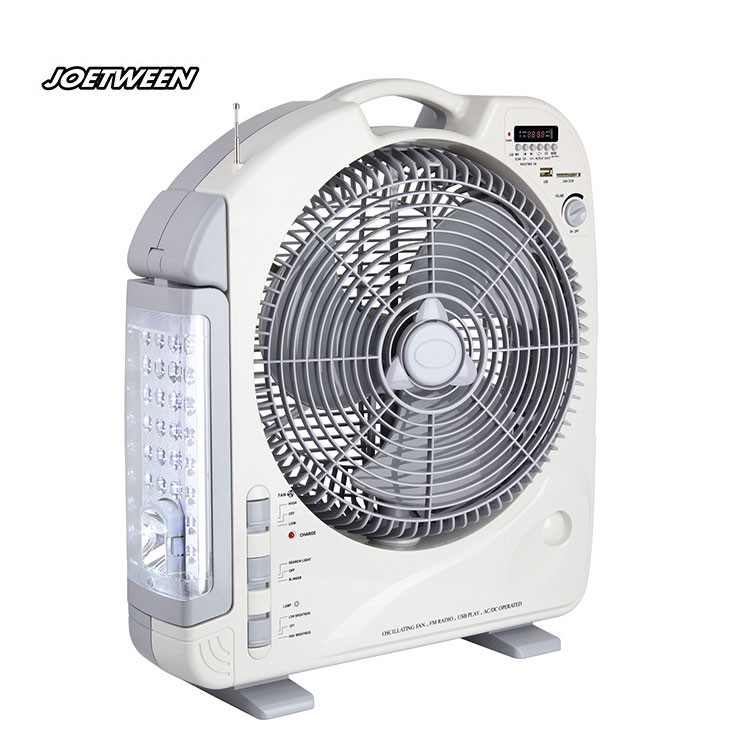 teyoza rechargeable fan 3 blade box fan emergency AC DC solar fan with ...