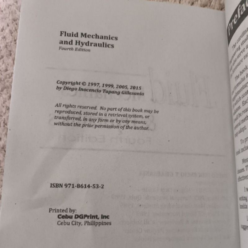 Fluid Mechanics & Hydraulics 4th Edition By: DIT Gillesania | Shopee ...