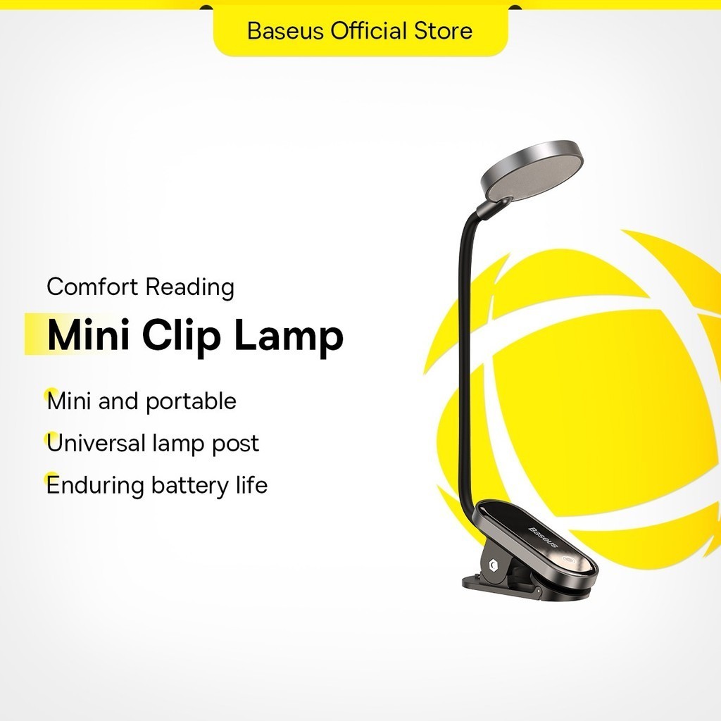 Baseus LED Clip Table Lamp Stepless Dimmable Wireless Desk Lamp Touch USB  Rechargeable Reading Light LED Night Light Laptop Lamp