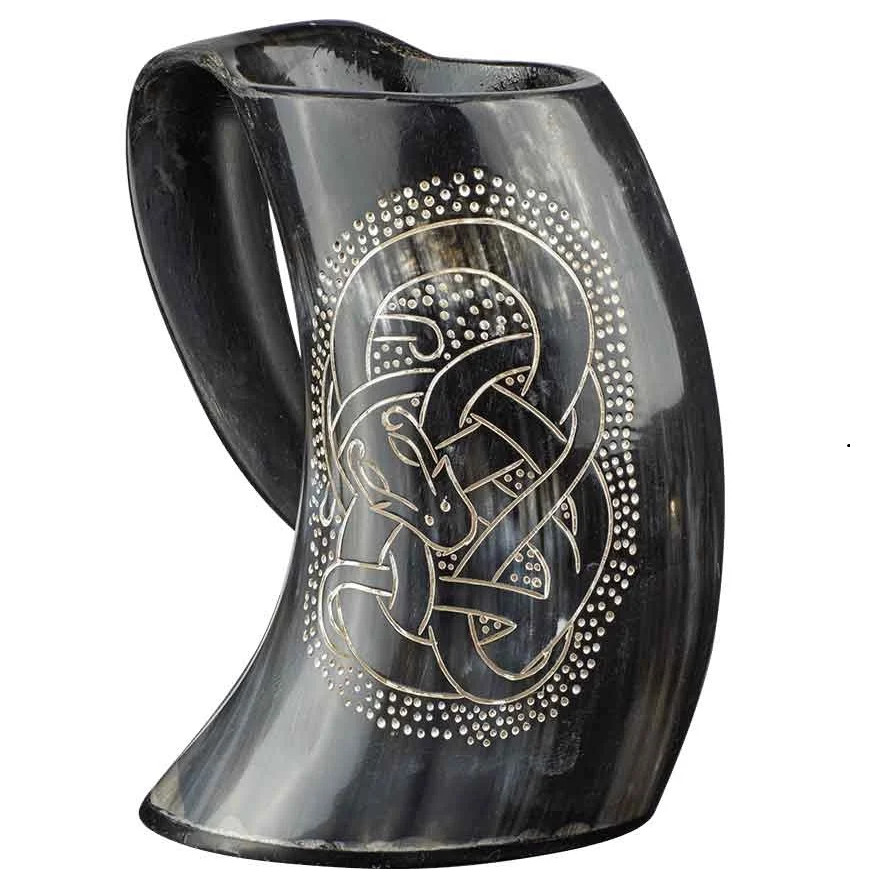Handcrafted Classic Design Natural Ox & Buffalo Horn Drinking Mug