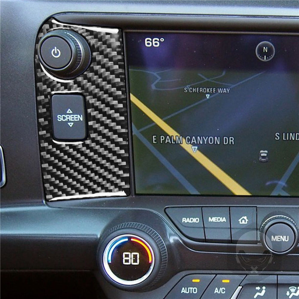 Carbon Fiber GPS Navigator Frame Sticker Trim Decal For Corvette C7 ...