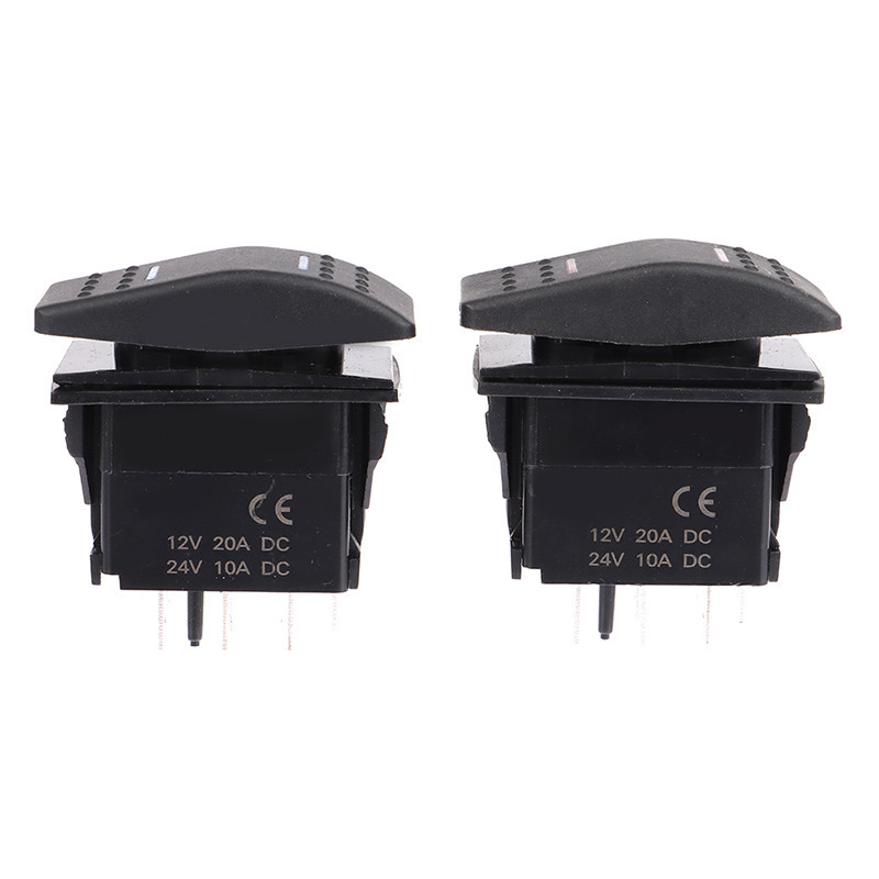 ⚡1 Pcs Momentary Rocker Switch DPDT 7pin 12v 24v On Off On Jumper Wires