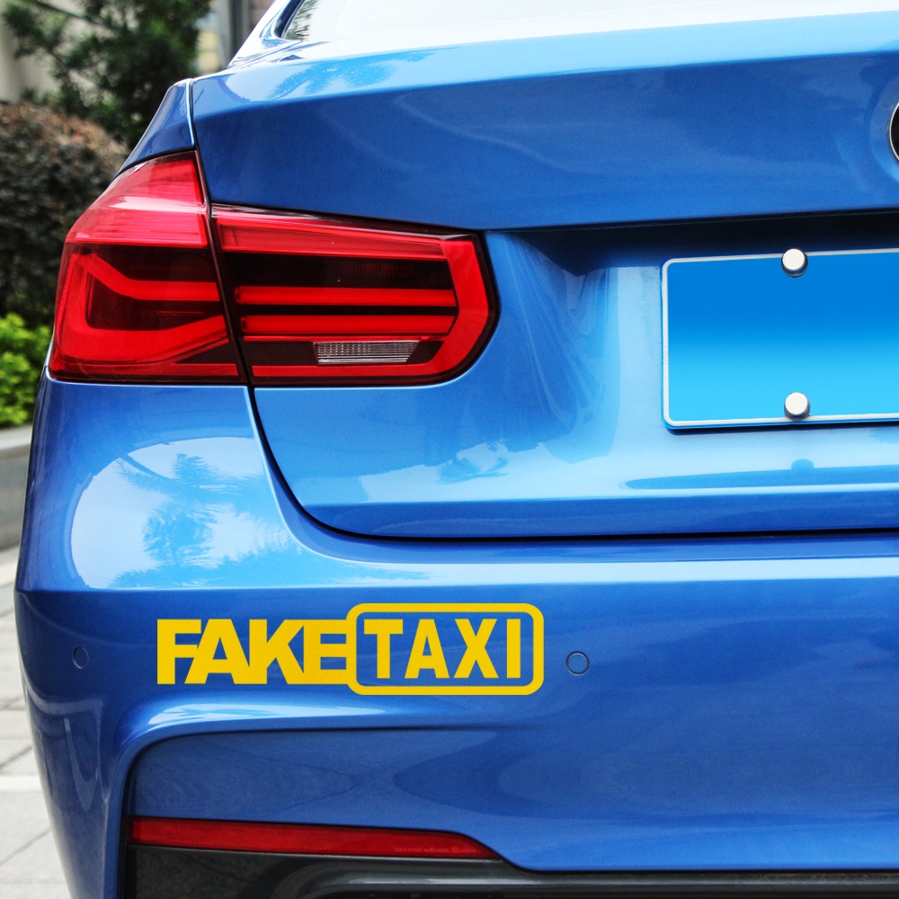 2Pcs Funny FAKE TAXI JDM Reflective Car Sticker Decal for Dacia Duster ...