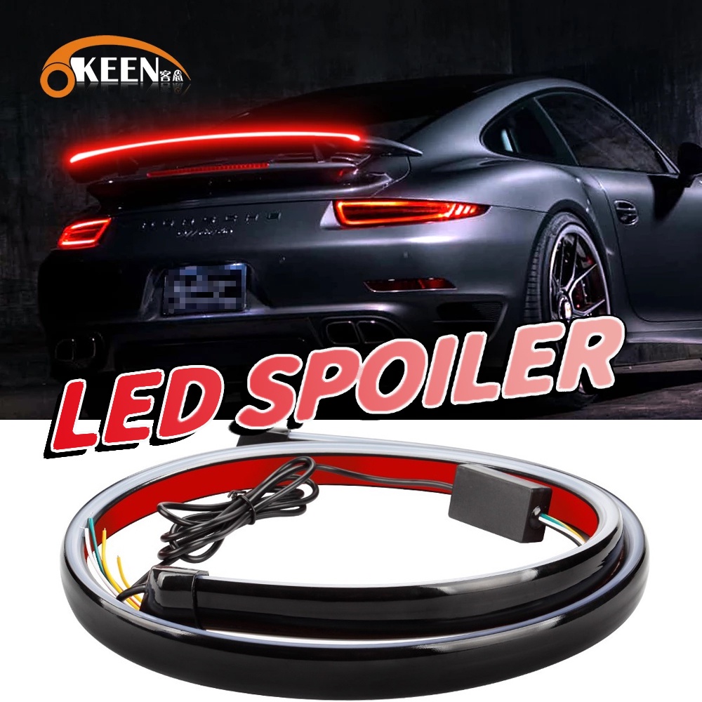 Car Spoiler Tail Lights Universal Carbon Fiber Led Taillights Auto ...