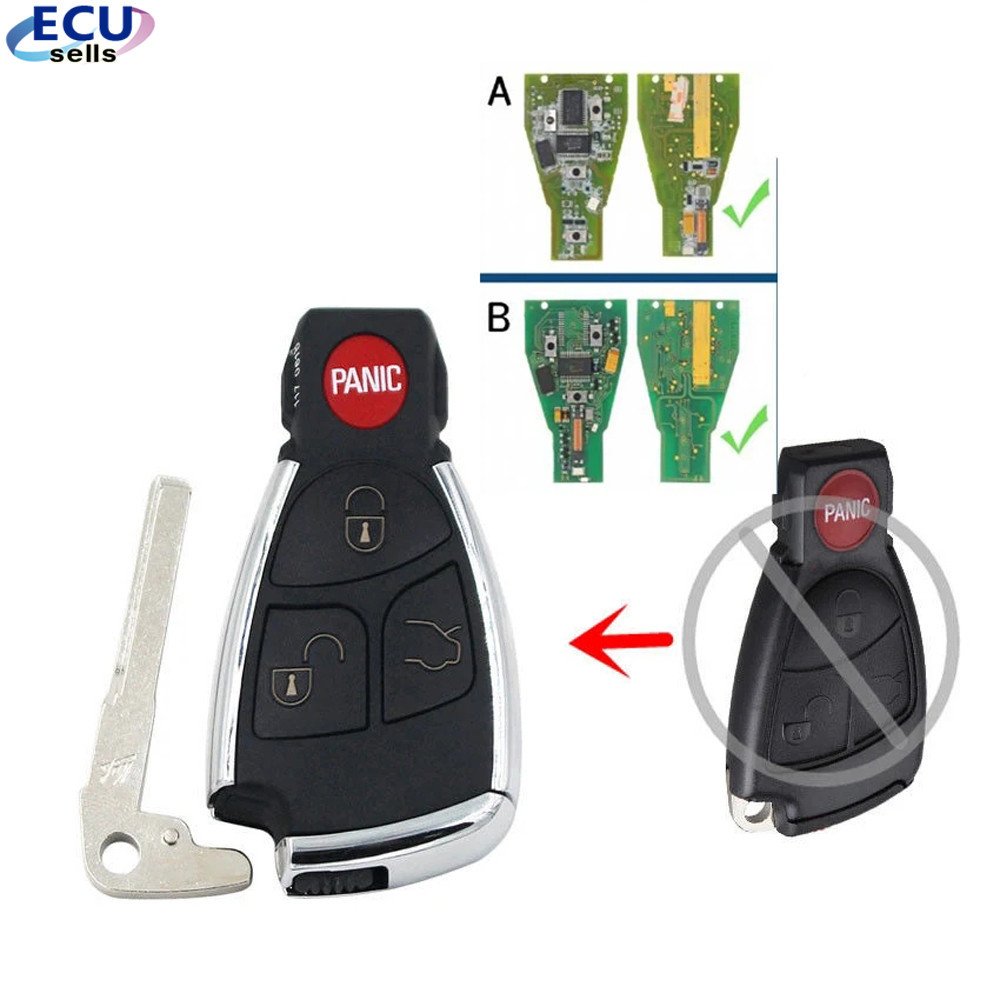 Ecusells New Style Modified Key Shell for CLS C E S 3+1 Button Bright ...