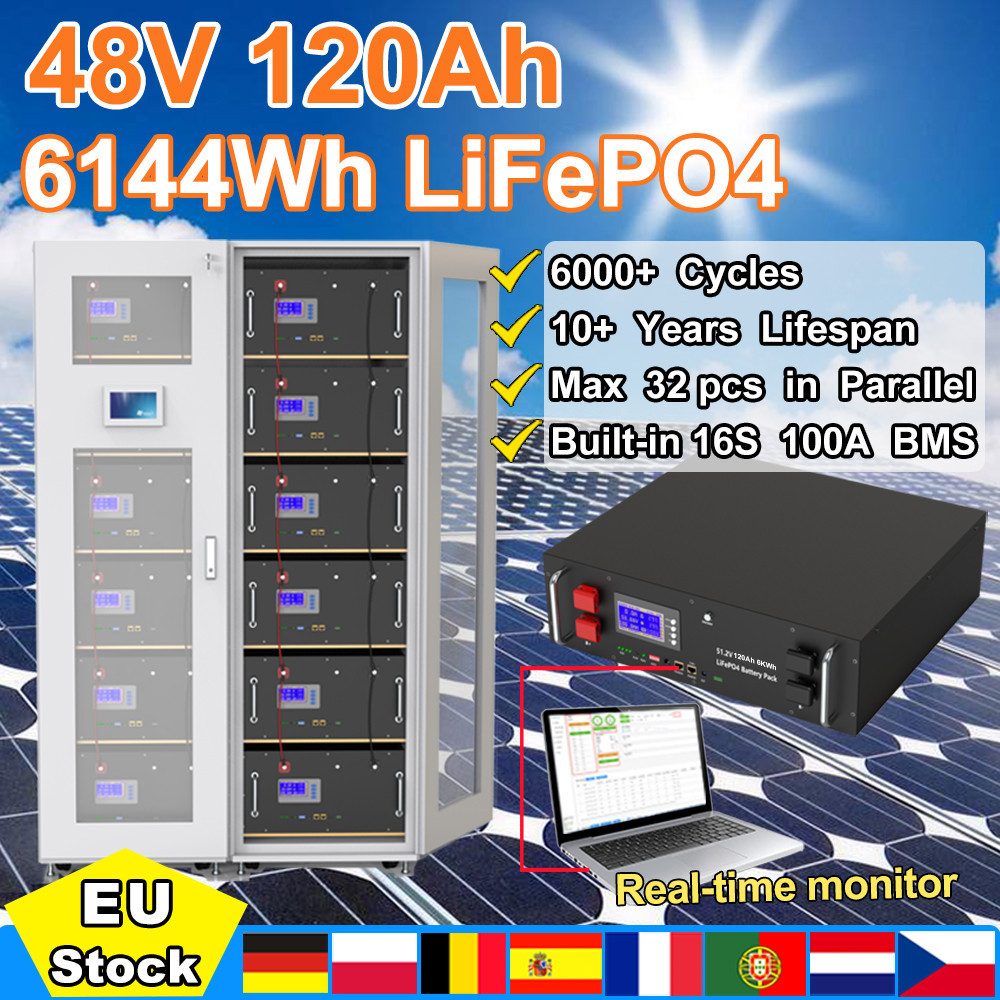 웃48V 120Ah LiFePO4 Battery 100Ah 200Ah 51.2V Built-in 16S Smart BMS ...