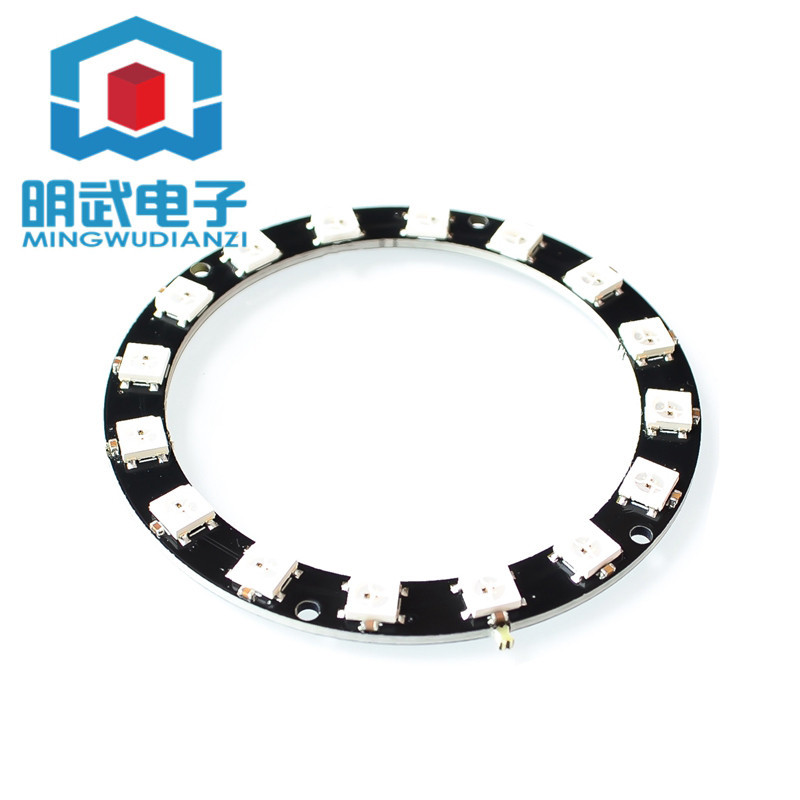 ☂16-bit WS2812 5050 RGB LED Smart Full Color RGB Ring Big Ring 16 LED ☄ ...