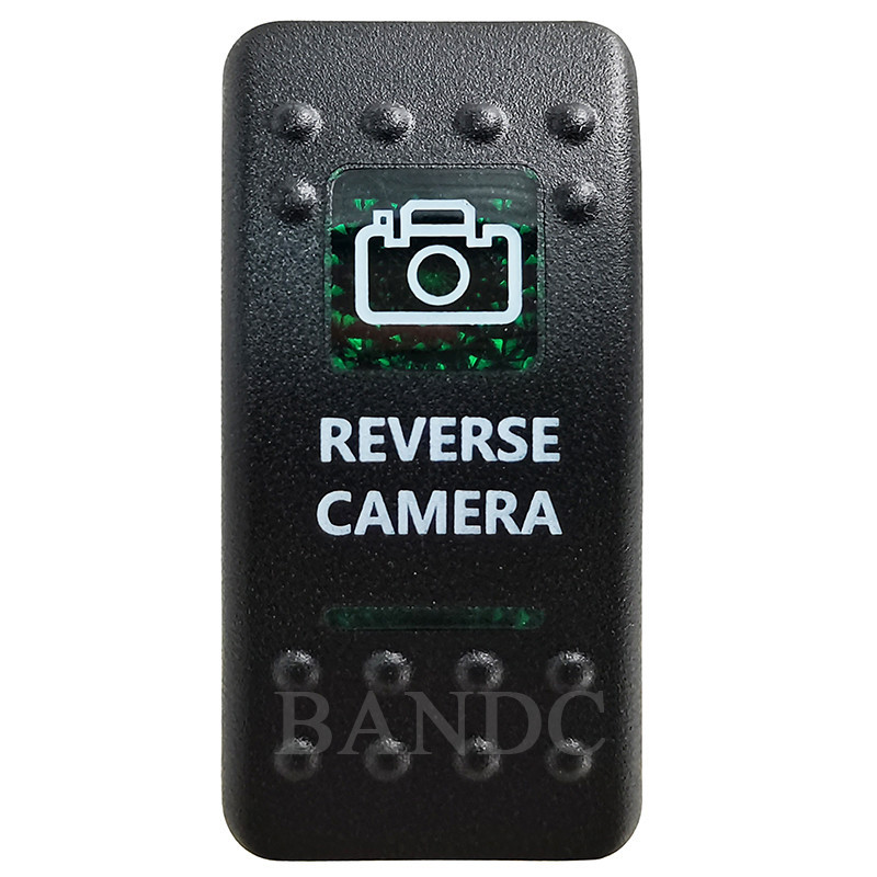 REVERSE CAMERA Rocker Switch Cover Cap Green Window Labeled for Car ...