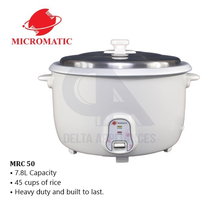 Micromatic Rice Cooker White Body 7.8L 45 Cups Original w/ 1 Year ...