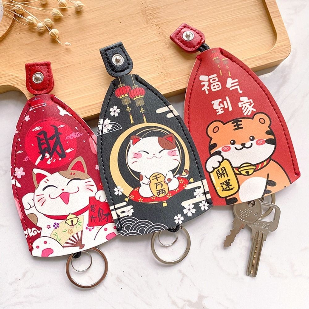 PU Leather Pull Out Key Case Creative Large Capacity Soft Key Holder ...