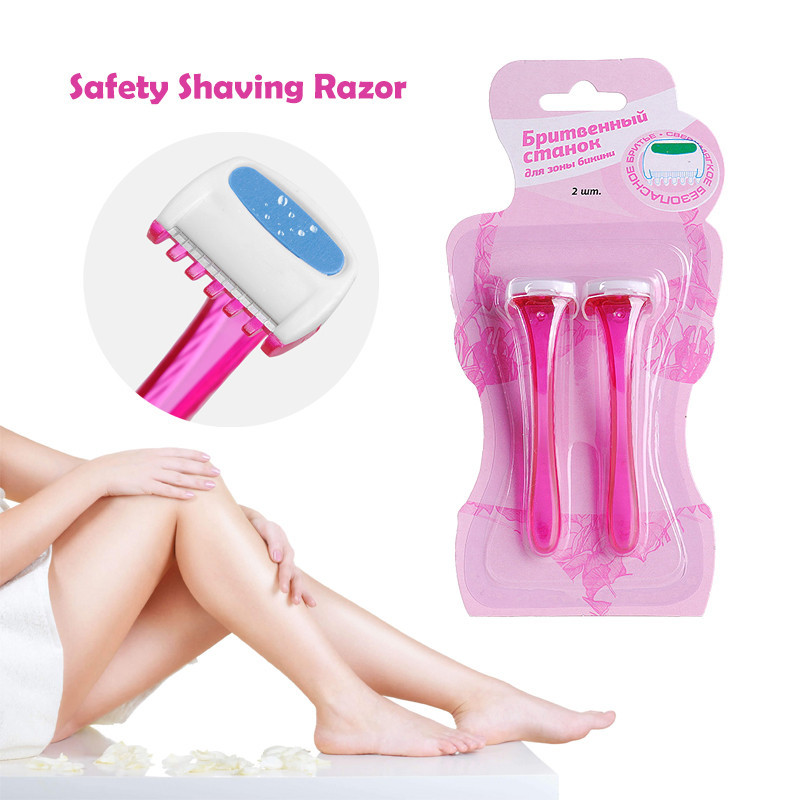 2Pcs Female Body Hair Safety Bikini Aloe Strip Razors Blade Set Shavers ...