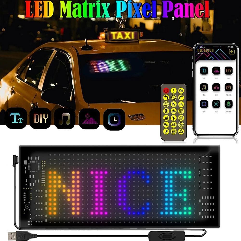 LED Matrix Pixel Screen Scrolling Advertisement USB 5V Bluetooth App ...