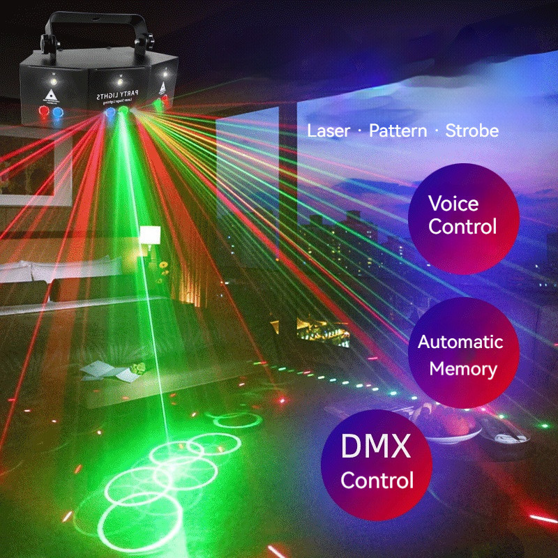 ♀SAROK Stage Light LED Voice Control 9 Eye Laser Lamp With Remote ...