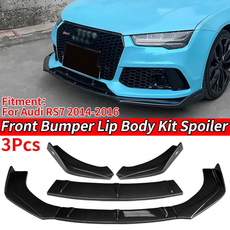 ۩high Quality Car Front Bumper Splitter Lip Body Kit Spoiler Diffuser Deflector Carbon Fiber Loo