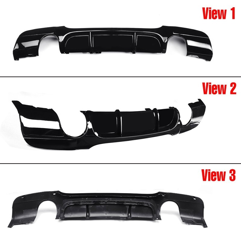 Car Rear Bumper Splitter Rear Diffuser Lip With LED Protector Deflector ...