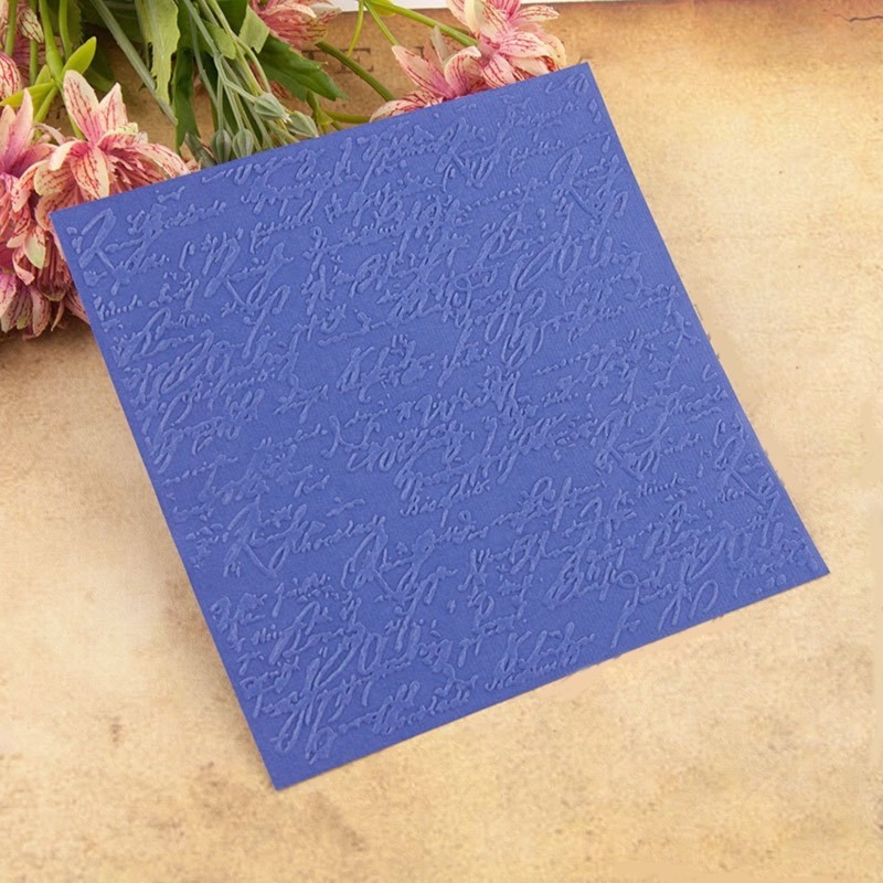 Plastic Embossing Folder 3D Bumpy Embossing Script Die Stencil ...